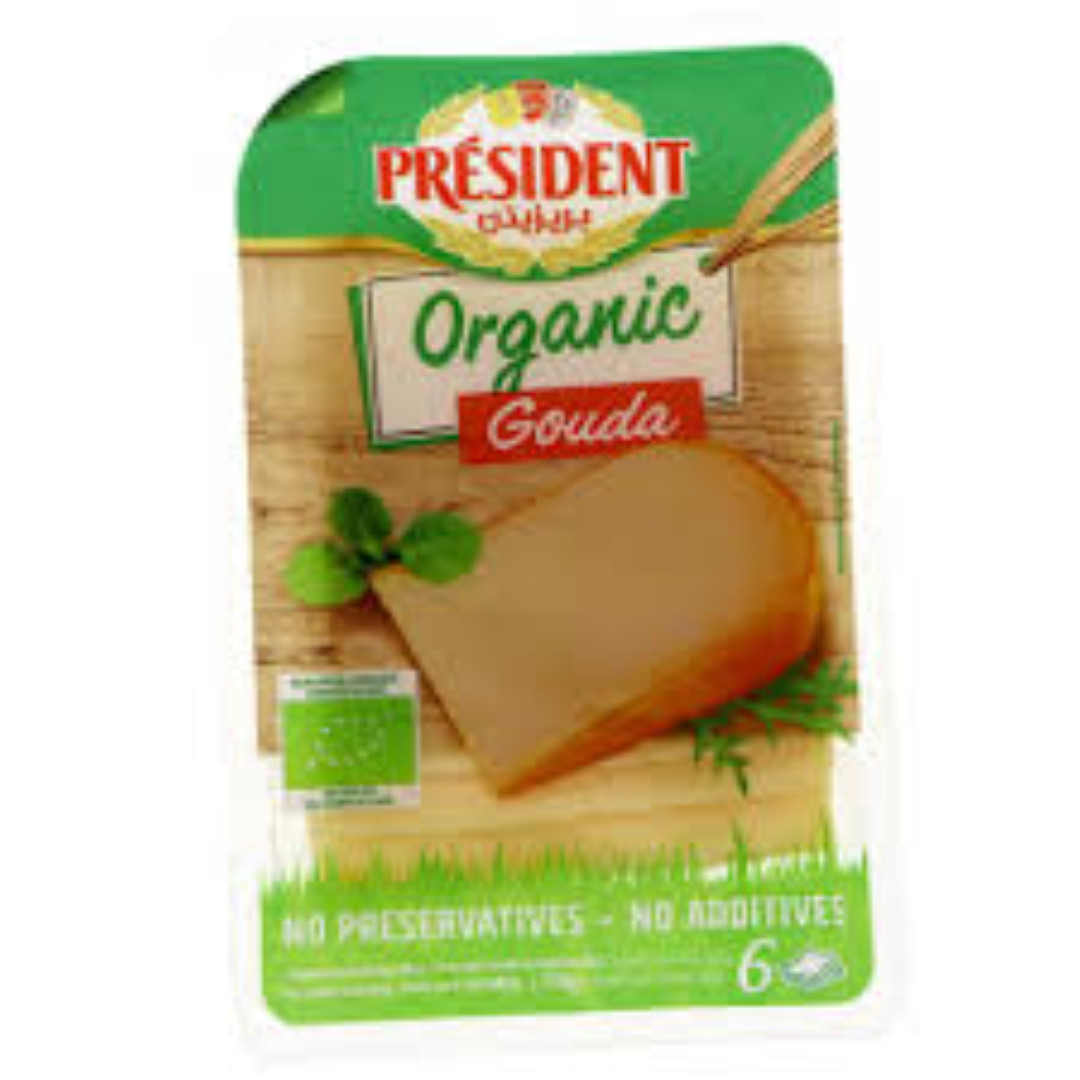 PRESIDENT ORGANIC GOUDA SLICE 150G
